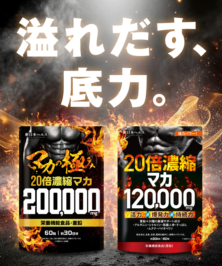 新日本ヘルス【溢れだす、底力。】マカ